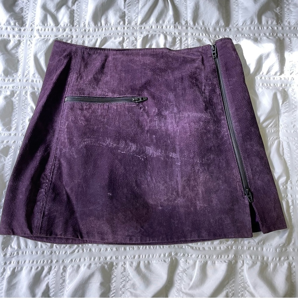 BlankNYC Purple Suede Skirt